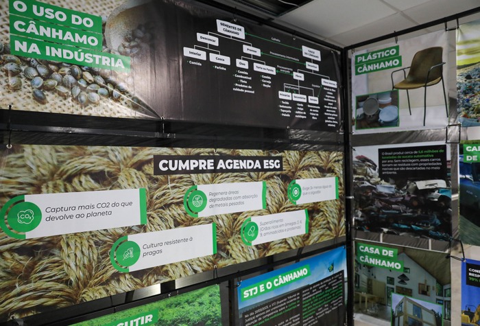 Alesp recebe exposição sobre possibilidades do uso do cânhamo