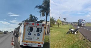 Motociclista bate na traseira de caminhão na WL