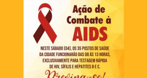 Postos de saúde abrem neste sábado para exames de HIV, sífilis e hepatites
