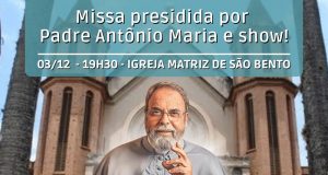 Padre Antonio Maria realiza missa e show na noite desta sexta-feira na Matriz