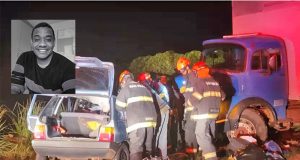 Fiat Uno com placas de Araraquara, dirigido por mulher, bate em caminhão e passageiro morre