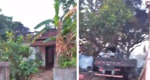 Incêndio queima veículos e residência. No lugar é encontrado um corpo carbonizado.