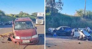 Grave acidente na SP-255 em Araraquara interdita a rodovia e deixa três pessoas feridas