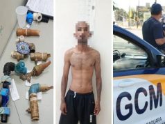 Guarda Civil prende homem que vinha roubando torneiras e hidrômetros em praças da cidade