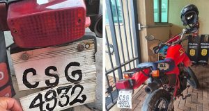 Motociclista é abordado pela Guarda Municipal com placa irregular e CNH cassada desde 2021