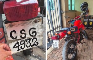 Motociclista é abordado pela Guarda Municipal com placa irregular e CNH cassada desde 2021