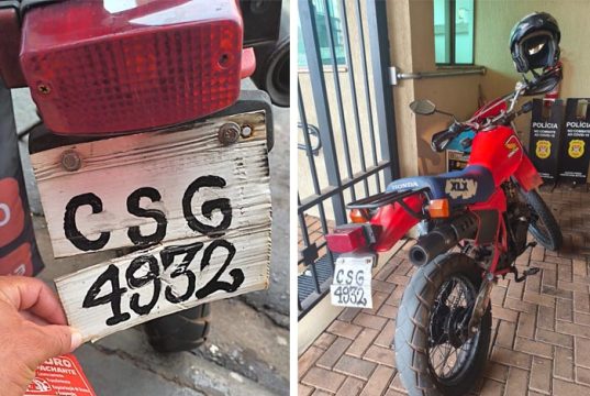 Motociclista é abordado pela Guarda Municipal com placa irregular e CNH cassada desde 2021