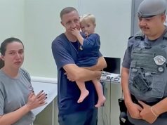 Mãe chora de emoção ao agradecer policiais que salvaram seu filho que estava engasgado