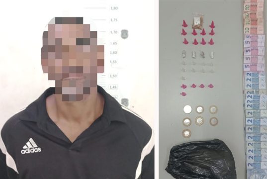 Traficante tenta fugir mas é detido por equipe da Guarda Municipal no Jardim Santa Lúcia