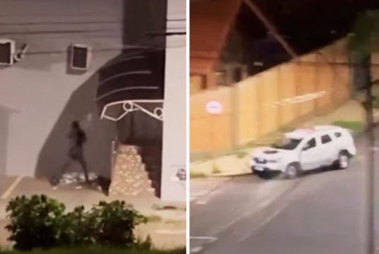 Após roubar fiação de empresa, “pé de chinelo” tenta correr mas é preso pelos militares (vídeo)