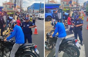 Guarda Municipal realiza operação de trânsito na Santa Cruz e fiscaliza 53 motos, uma foi apreendida