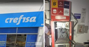 Bandidos são presos por policiais militares após invasão ao Banco Crefisa na região central de Matão