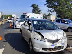 Engavetamento nesta quinta-feira na Rodovia Washington Luís deixa duas pessoas feridas
