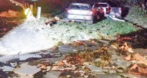 Acidente nesta quarta-feira deixa condutor de Saveiro ferido e pista da Washington Luís, cheia de piso