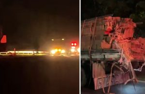 Homem morre após ônibus bater na traseira de caminhão carregado com tijolos no pedágio em Araraquara