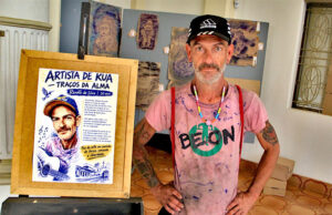Sem formação acadêmica artista de rua mostra seu talento em exposição no Palacete das Rosas